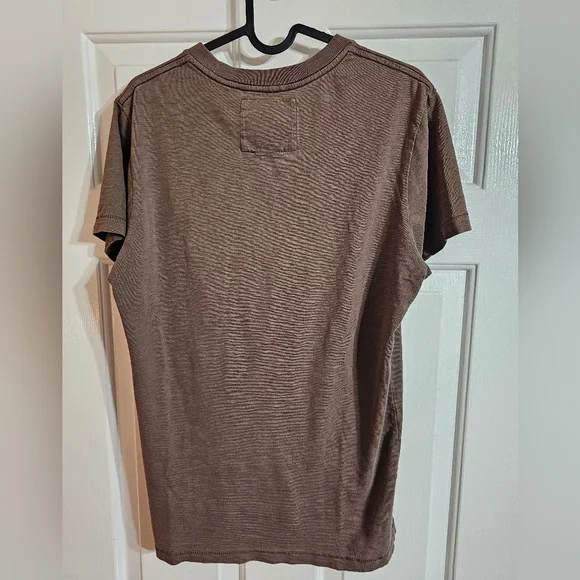 Aeropostale Mens S/M Brown Distressed Graphic T Shirt Eagle Crest 87 Y2K Grunge - Picture 3 of 7